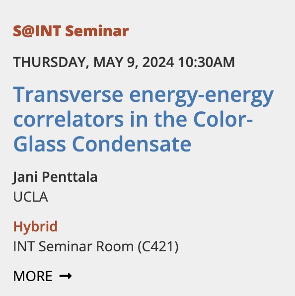 Jani Seminar at INT 2024
